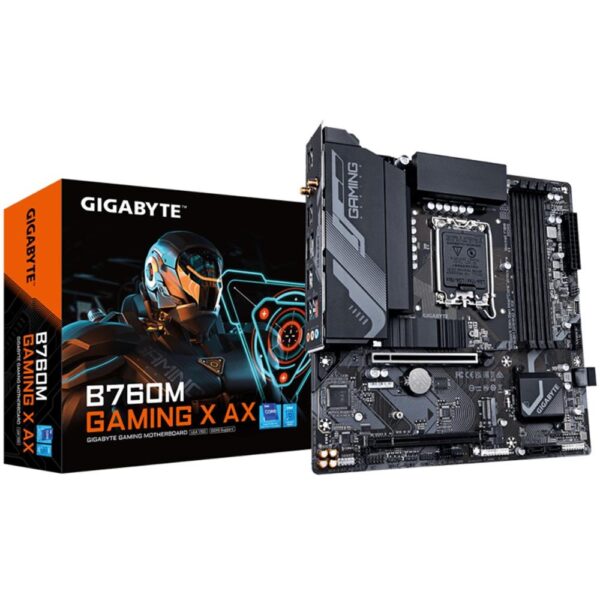 4719331853228 | P/N: B760M GAMING X AX G12 | Cod. Artículo: DSP0000019930 Placa base gigabyte b760m gaming x ax 1.2 1700 micro atx 4 x ddr5