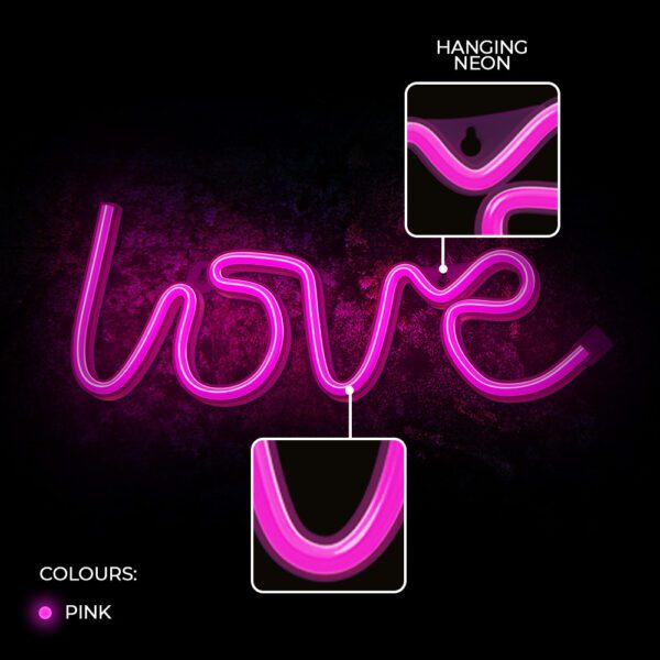 Lampara forever neon led love pink - Imagen 4