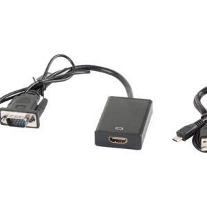 5901969411065 | P/N: AD-0021-BK | Cod. Artículo: DSP0000001204 Adaptador lanberg vga macho+audio 3.5mm jack -  hdmi hembra