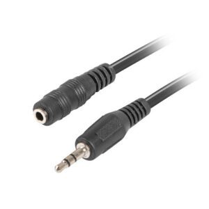 5901969413281 | P/N: CA-MJFJ-10CC-0015-BK | Cod. Artículo: DSP0000001280 Cable lanberg estereo jack 3.5 mm macho a jack 3.5 mm hembra negro 1.5 m