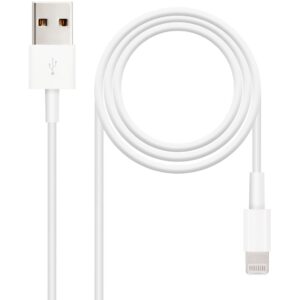 8433281006645 | P/N: 10.10.0401 | Cod. Artículo: MGS0000001479 Cable nanocable usb 2.0 a iphone lightning - usb macho macho blanco 1m