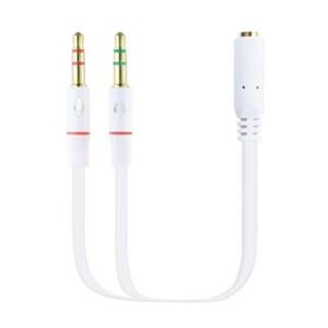 8433281009875 10.24.1203 CABLE ADAPTADOR AUDIO JACK 3.5/H 4PIN-2xJACK 3.5/M 3PIN 0.2M BLANCO NANOCABLE