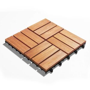 8436583238318 | P/N: YV-12SLAT-BR | Cod. Artículo: MGS0000023554 3nod -  pack de 10 baldosas de madera de acacia marrón ( 12 láminas )