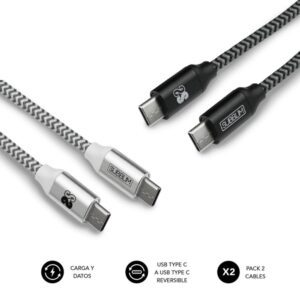 8436586740672 | P/N: SUB-CAB-4CC001 | Cod. Artículo: DSP0000021665 Cable de datos subblim usb tipo c pack 2 negro y plata