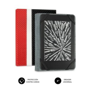 8436586741013 | P/N: SUB-CUE-1EC002 | Cod. Artículo: DSP0000021725 Funda subblim clever ebook case 6pulgadas rojo - negro - blanco