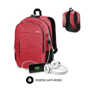 8436586741358 | P/N: SUB-BP-1UL0002 | Cod. Artículo: DSP0000021712 Mochila subblim urban lock backpack para portatil 16pulgadas rojo