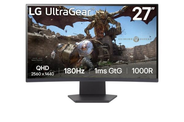 8806096090664 | P/N: 27GS60QC-B | Cod. Artículo: MGS0000023123 Monitor lg led curvo 27gs60qc 27pulgadas 2560 x 1440 1ms hdmi displayport