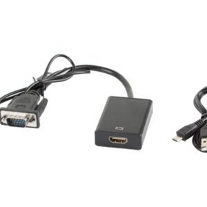 ADAPTADOR LANBERG VGA MACHO+AUDIO 3.5MM JACK/HDMI HEMBRA 20 CM NEGRO 5901969411065 AD-0021-BK