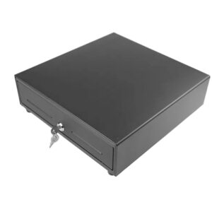 CAJON PORTAMONEDAS MUSTEK 410X415 MM 5 BILL/8 MON RJ12 MICROSWITCH NEGRO 8435602906429 LB-410A