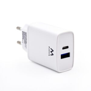 CARGADOR MOVIL EWENT CARGA RAPIDA PUERTOS USB-C Y USB-A 20W BLANCO 8052101430929 EW1321