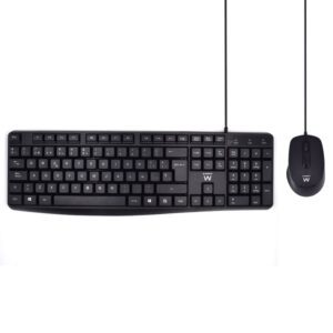 CONJUNTO USB TECLADO RATON EWENT ESPAÑOL ESCRITURA SILENCIOSA 8052101430363 EW3006