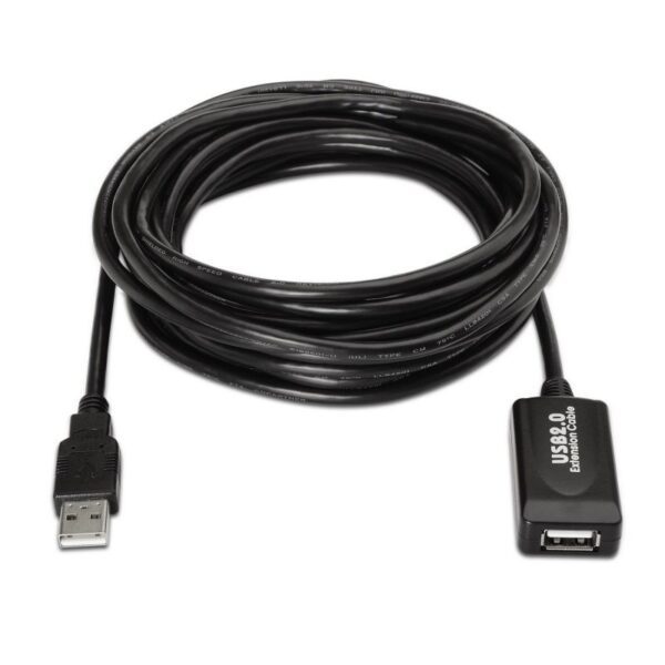 Cable Alargador USB 2.0 Aisens A101-0018/ USB Macho - USB Hembra/ Hasta 2.5W/ 60Mbps/ 5m/ Negro - Imagen 2