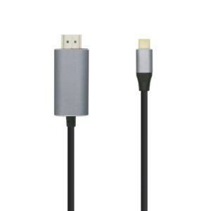 Cable Conversor Aisens A109-0393/ USB Tipo-C Macho - HDMI Macho/ Hasta 27W/ 1250Mbps/ 1.8m/ Negro 8436574704327 A109-0393 AIS-CAB A109-0393