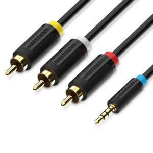 Cable Estéreo Vention BCCBG/ Jack 2.5 Macho - 3x RCA Macho/ 1.5m/ Negro 6922794729162 BCCBG VEN-CAB BCCBG