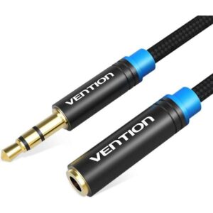 Cable Estéreo Vention VAB-B06-B200-M/ Jack 3.5 Macho - Jack 3.5 Hembra/ 2m/ Negro 6922794731271 VAB-B06-B200-M VEN-CAB VAB-B06-B200-M