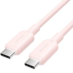 Cable USB 2.0 Tipo-C 3A Vention TRCPF/ USB Tipo-C Macho - USB Tipo-C Macho/ Hasta 60W/ 480Mbps/ 1m/ Rosa 6922794783386 TRCPF VEN-CAB TRCPF