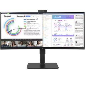 Monitor Profesional Ultrapanorámico Curvo LG 34BQ77QC-B 34"/ WQHD/ Webcam/ Multimedia/ Regulable en altura/ Negro 8806091855251 34BQ77QC-B LG-M 34BQ77QC-B