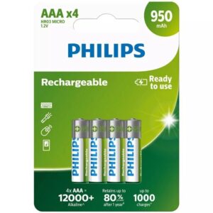 Pack de 4 Pilas AAA Philips R03B4A95/10/ 1.2V/ Recargables 8712581634490 R03B4A95/10 PHIL-PILA R03B4A95 10