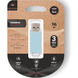 Pendrive 16GB Tech One Tech Basic USB 2.0/ Azul Cielo 8436546593898 TEC3010-16 TOT-BASIC BL 16GB