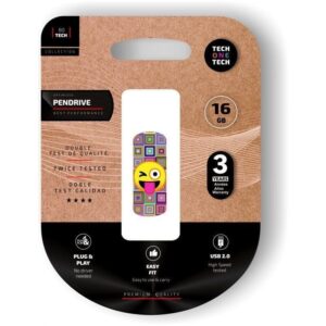 Pendrive 16GB Tech One Tech Emoji guiño USB 2.0 8436546593263 TEC4402-16 TOT-EMOJI GUINO 16GB