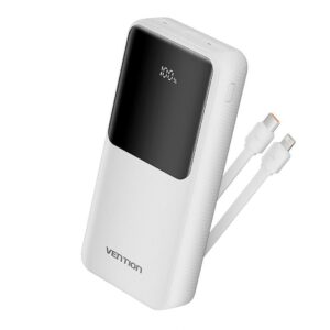 Powerbank 20000mAh Vention FHPW0/ 22.5W/ Blanca/ Incluye Cable USB TIpo-C y Lightning 6922794784666 FHPW0 VEN-BAT FHPW0