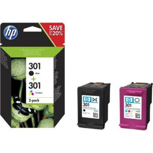 TINTA HP N9J72AE Nº 301 PACK NEGRO Y TRICOLOR 889894508898 P/N: N9J72AE | Ref. Artículo: HPN9J72AE