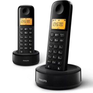 Teléfono Inalámbrico Philips D1602B/34/ Pack DUO/ Negro 4895229101043 D1602B/34 PHIL-TEL D1602B 34