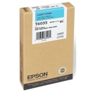 010343864481 | P/N: C13T603500 | Cod. Artículo: DSP0000025936 Cartucho tinta epson stylus pro 7880 - 9880 cian claro 220ml