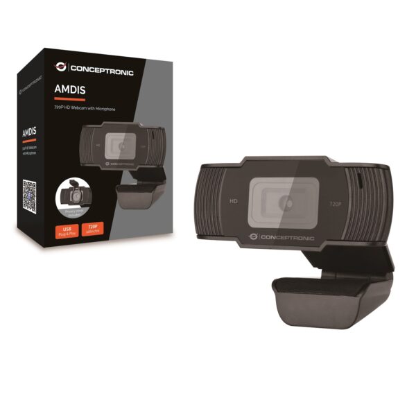 Webcam hd conceptronic amdis05b - 720p ( 1080 interpolado) - usb 2.0 - 30 fps - angulo vision 68º - microfono integrado - Imagen 2