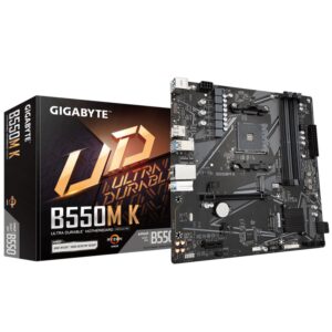 4719331852764 | P/N: B550M K 1.0 | Cod. Artículo: DSP0000015338 Placa base gigabyte b550m k am4 m - atx -  4x ddr4 -  4x sata3 -  4x usb 3.2 -  4x usb 2.0