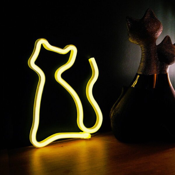 Lampara forever neon led light cat warm white bat+usb - Imagen 2