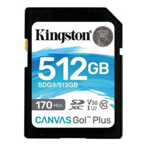 740617301571 | P/N: SDG3/512GB | Cod. Artículo: DSP0000019988 Memoria sd 512gb kingston canvas go! plus