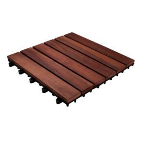 8436583238325 | P/N: YV-6SLAT-BR | Cod. Artículo: MGS0000023560 3nod -  pack de 10 baldosas de madera de acacia marrón (6 láminas)