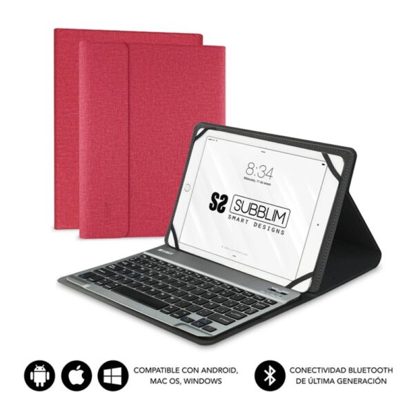 8436586741099 | P/N: SUB-KT2-BT0003 | Cod. Artículo: DSP0000021748 Funda + teclado subblim keytab pro para tablet 10.1pulgadas rojo