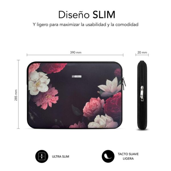 Funda subblim trendy sleeve para portatil 15.6pulgadas neo flowers - Imagen 3