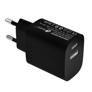 8436588881977 | P/N: LECSPH20W2K | Cod. Artículo: DSP0000014617 Cargador de pared leotec 20w carga rapida 1 usb tipo - c pd 1 usb - a negro