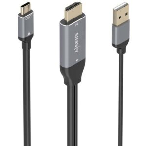 Cable Conversor Aisens A109-0871/ HDMI Macho/ USB Macho - USB Tipo-C Macho/ 1.8m/ Negro 8435739901564 A109-0871 AIS-CAB A109-0871