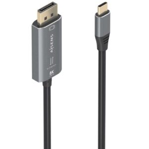 Cable Conversor Aisens A109-0880/ USB Tipo-C Macho - DisplayPort Macho/ 1.8m/ Negro 8435739901588 A109-0880 AIS-CAB A109-0880