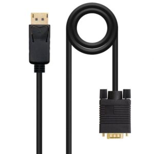 Cable Conversor Nanocable 10.15.4402/ DisplayPort Macho - VGA Macho/ 2m/ Negro 8433281008670 10.15.4402 NAN-CAB 10 15 4402