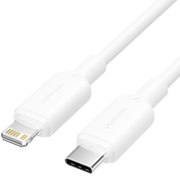 Cable USB 2.0 Tipo-C Lightning Vention LAKWH/ USB Tipo-C Macho - Lightning Macho/ Hasta 27W/ 480Mbps/ 2m/ Blanco 6922794783515 LAKWH VEN-CAB LAKWH