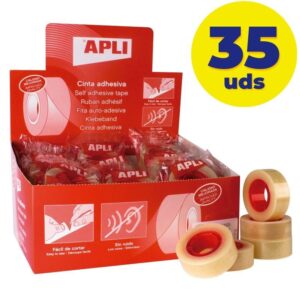 Caja de Cintas Adhesivas Transparentes Apli 11103/ 1.9cm x 33m/ 35 unidades 18410782111037 11103 35U API-CELO 19MM X 33M 35U