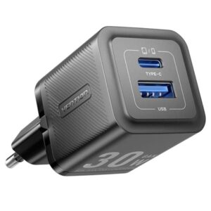 Cargador Gan de Pared Vention FEQB0-EU/ 1xUSB Tipo-C/ 1xUSB/ 30W 6922794782204 FEQB0-EU VEN-CARGA FEQB0-EU