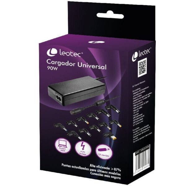 Cargador de Portátil Leotec Home/ 90W/ Automático/ 12 Conectores/ Voltaje 15-20V 8436539080381 LENCSHOME06 LEO-NOTE HOME 90W UNIV