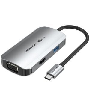 Docking USB Tipo-C Vention TQAHB/ 1xHDMI/ 1xUSB/ 1xVGA/ 1xUSB Tipo-C PD/ Gris 6922794773264 TQAHB VEN-DOCK TQAHB