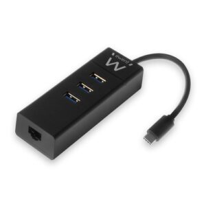 Ewent EW1141 hub de interfaz USB 3.2 Gen 1 (3.1 Gen 1) Type-C 5000 Mbit/s Negro 8054392619021 | P/N: EW1141 | Ref. Artículo: 1337763