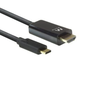 Ewent EW9824 adaptador de cable de vídeo 2 m USB Tipo C HDMI tipo A (Estándar) Negro 8054392619601 | P/N: EW9824 | Ref. Artículo: 1343113