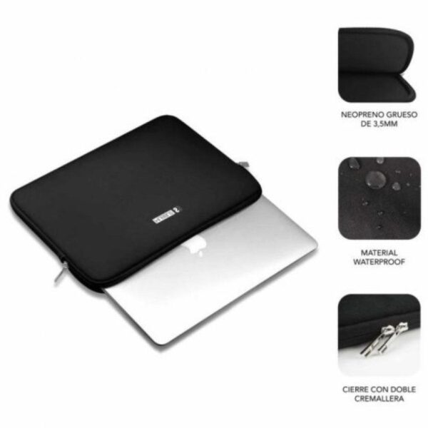 Funda Subblim Business Laptop Sleeve Neoprene V2 para Portátiles hasta 12.5"/ Negra - Imagen 2