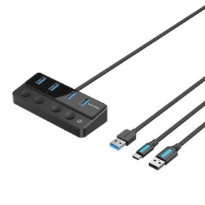 Hub USB 3.0 Vention CHWBF/ 4xUSB/ 1xUSB Tipo-C PD/ Incluye cable Carga USB Macho - USB Tipo-C Macho 6922794774445 CHWBF VEN-HUB CHWBF