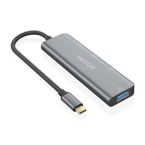 Hub USB Tipo-C Aisens A109-0762/ 3xUSB/ 1xUSB Tipo-C/ Gris - Imagen 2