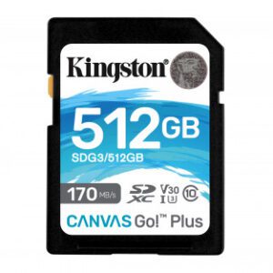 Kingston Technology Canvas Go! Plus memoria flash 512 GB SD Clase 10 UHS-I 0740617301571 | P/N: SDG3/512GB | Ref. Artículo: 1335184